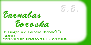 barnabas boroska business card